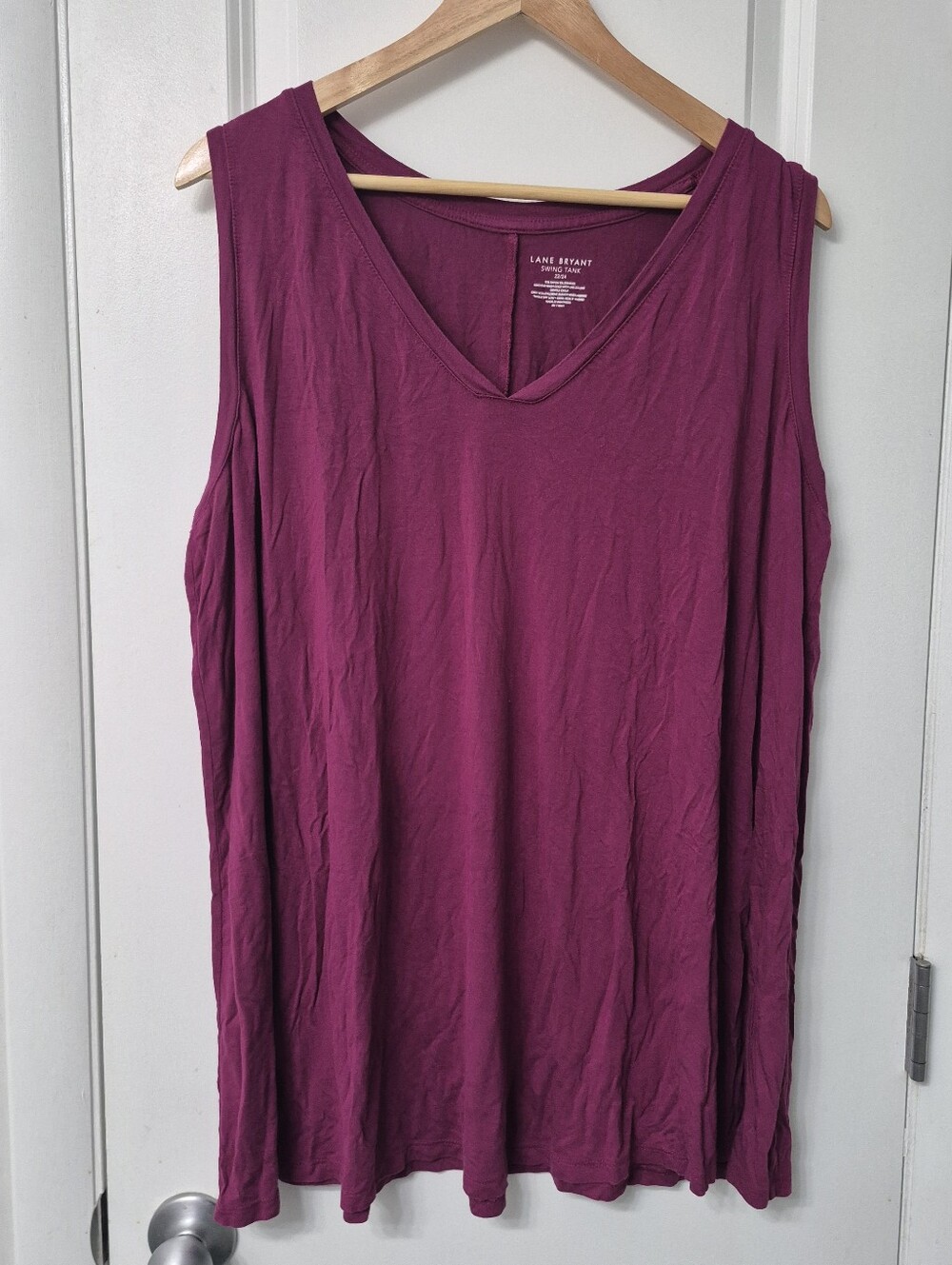 Lane Bryant Swing V-Neck Tank Top Womens XXL 22/24 Purple Mulberry